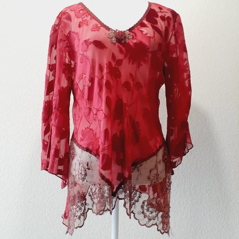 Spencer Alexis Cut-out Embellished Blouse